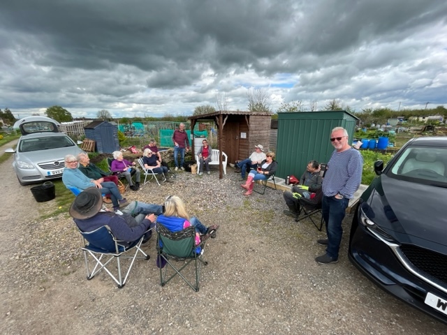 Coffee at the plot session.
